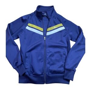 Vintage Nike Navy Blue Athletic Track‎ Jacket Full Zip Men Casual Sportswear Y2K